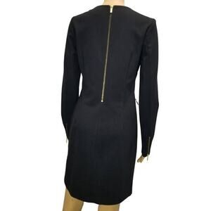 Michael Kors Shift Dress Belted Back Zip Long Sleeve Crew Neck Size Small
